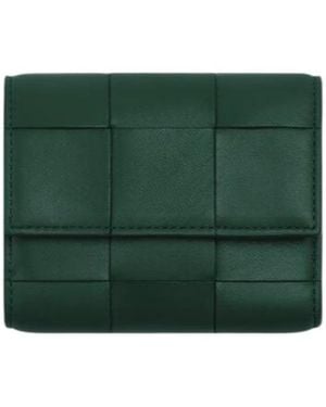 Bottega Veneta Cassette Tri-Fold Zip Wallet - Green