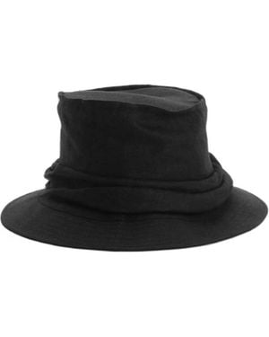 Yohji Yamamoto Draped Bucket Hat - Black