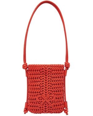 Anya Hindmarch Neeson Woven Leather Shoulder Bag - Red