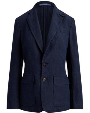 Polo Ralph Lauren Single-Breasted Linen Blazer - Blue