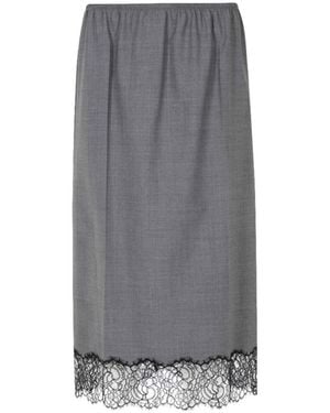 Semicouture Elastic-Waist Skirt - Grey