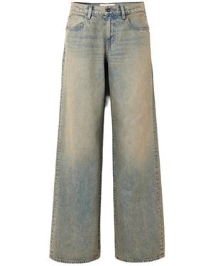 SLVRLAKE Denim Mica Low-Rise Wide-Leg Jeans - Grey