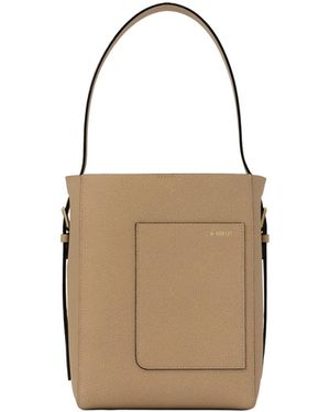 Valextra Open Top Mini Bucket Bag - Natural