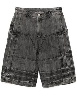 Juun.J Acid-Wash Denim Shorts - Gray