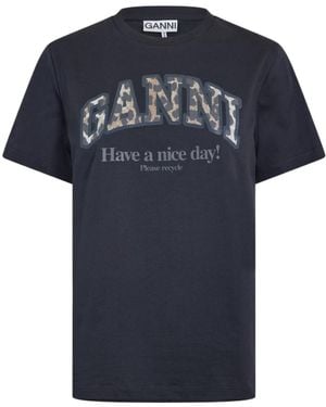 Ganni Graphic Baby Tee - Blue