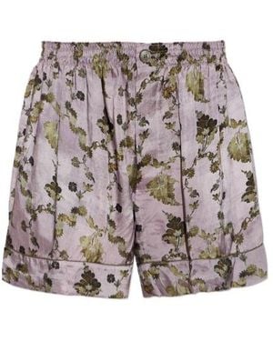 R13 Floral-Print Shorts - Gray