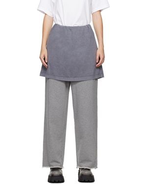 we11done Layered Logo Casual Pants - Gray