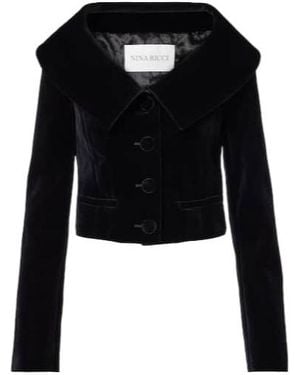 Nina Ricci Cropped Jacket - Black