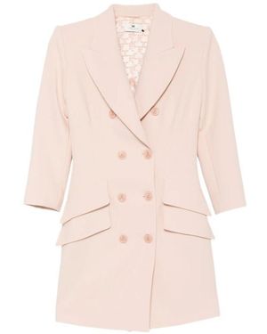 Elisabetta Franchi Double-Breasted Collared Dress - Natural