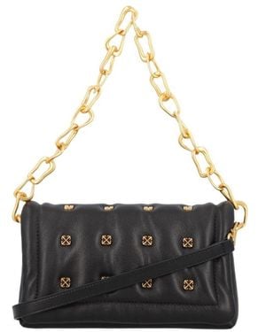 Off-White c/o Virgil Abloh Logo Plaque Quilted Crossbody Bag - Black
