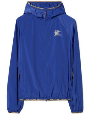 Burberry Nylon Hooded Jacket - Blue