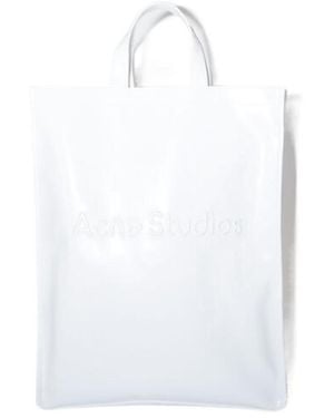 Acne Studios Logo Embossed Tote Bag - White