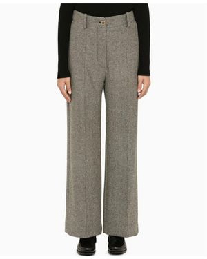 Patou Herringbone Casual Pants - Gray