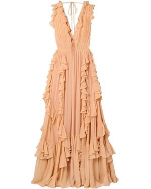 Ulla Johnson Florella Ruffled Silk-Chiffon Gown - Natural