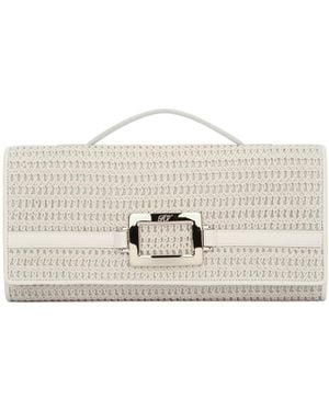 Roger Vivier Buckle-Detailed Woven Clutch Bag - Multicolour