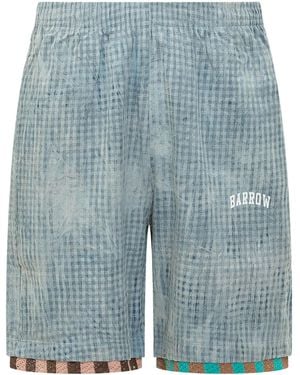 Barrow Elasticated Waistband Checked Shorts - Blue