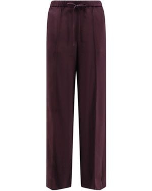 Vince Elastic Waist Straight-Leg Trousers - Purple