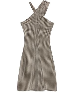 Courreges Criss-Cross Jersey Mini Dress - Grey