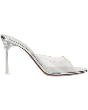 AMINA MUADDI Alexa Transparent Open-Toe High Heels - White