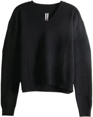 Rick Owens V-Neck Jumper - Black