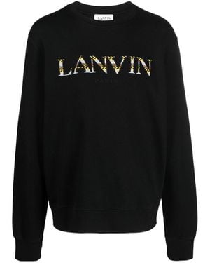 Lanvin Logo Embroidered Crewneck Sweatshirt - Black