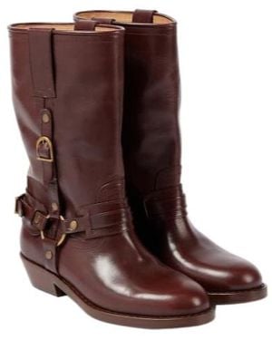 Isabel Marant Leather Mid-Calf Boots - Brown