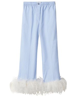 Miu Miu Striped Cotton Pajama Pants - Blue