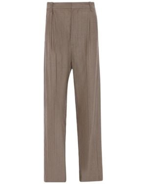 Victoria Beckham Pleated Waist Trousers - Grey