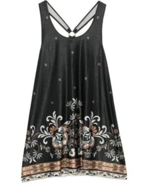 Twinset Floral-Print Ring-Detail Top - Black