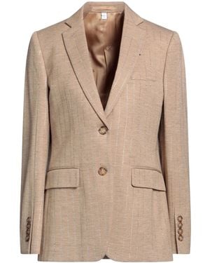 Burberry Striped Blazer - Natural