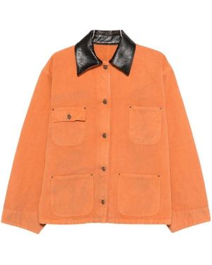 Prada Long-Sleeved Button-Up Jacket - Orange