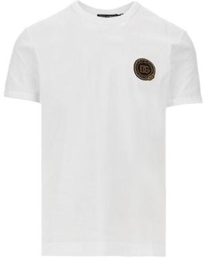 Dolce & Gabbana Cotton T-Shirt With Patch - White