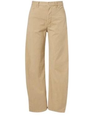 Nili Lotan Tribeca Cotton Twill Barrel-Leg Trousers - Natural