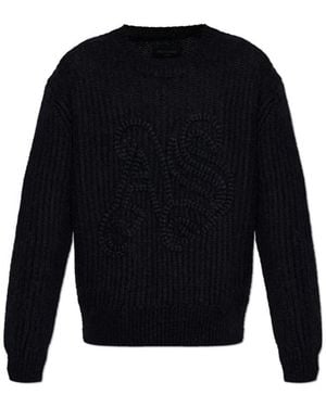 AllSaints Chainy Logo Knitted Jumper - Blue