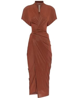 Rick Owens Wrap Midi Dress - Red