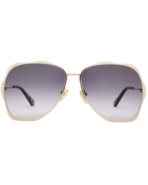 Chloé Metal Aviator Sunglasses - Metallic