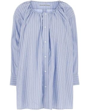 Alexander Wang Bungee Scoop Neck Mini Shirt Dress - Blue