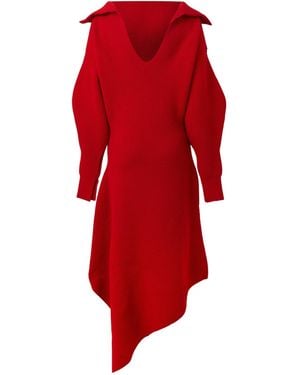 Givenchy Asymmetrical Knit Dress - Red