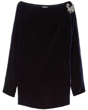Versace Embellished Baroque Mini Dress - Black