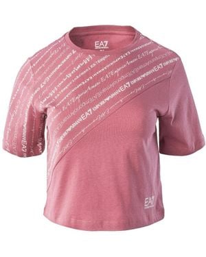 EA7 T-Shirt With Round Neck And Short Sleeves - Pink