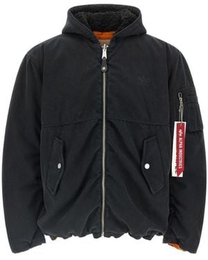 Purple Brand Alpha Industries X Reversible Bomber Jacket - Black