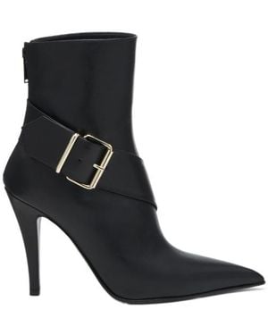 McQueen Heron Buckle Boots - Black