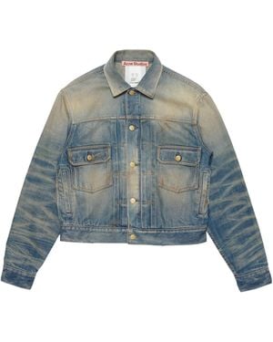 Acne Studios Scraped Denim Jacket - Blue