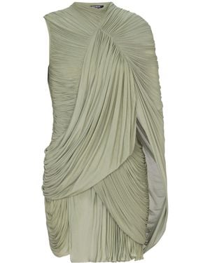 Balmain Draped Flowing Jersey Dress - Green