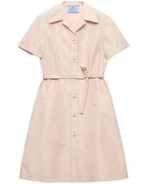 Prada Faille Shirt Dress - Natural