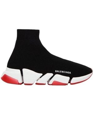 Balenciaga Speed 2.0 Recycled Knit Sneakers With Transparent Sole - Black