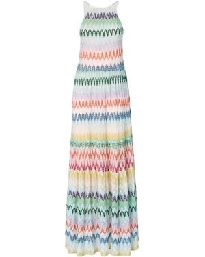 Missoni Striped Sleeveless Maxi Dress - White