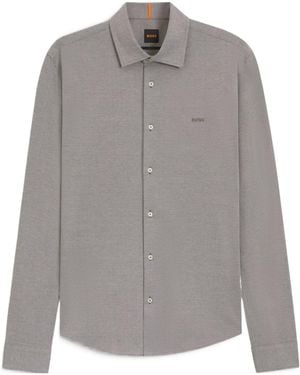 BOSS Embroidered-Logo Shirt - Gray