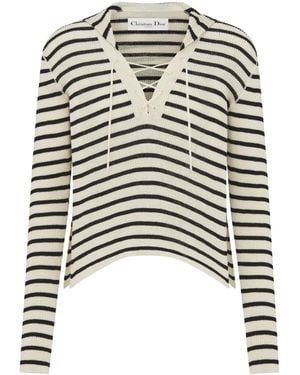 Dior Sweater With Lace-Up Neckline - Black