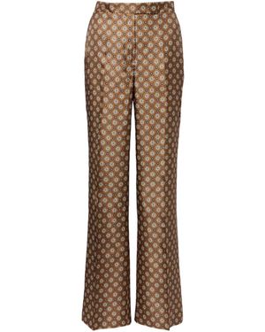 Dorothee Schumacher Graphic Dreams Printed Silk Twill Palazzo Trousers - Brown